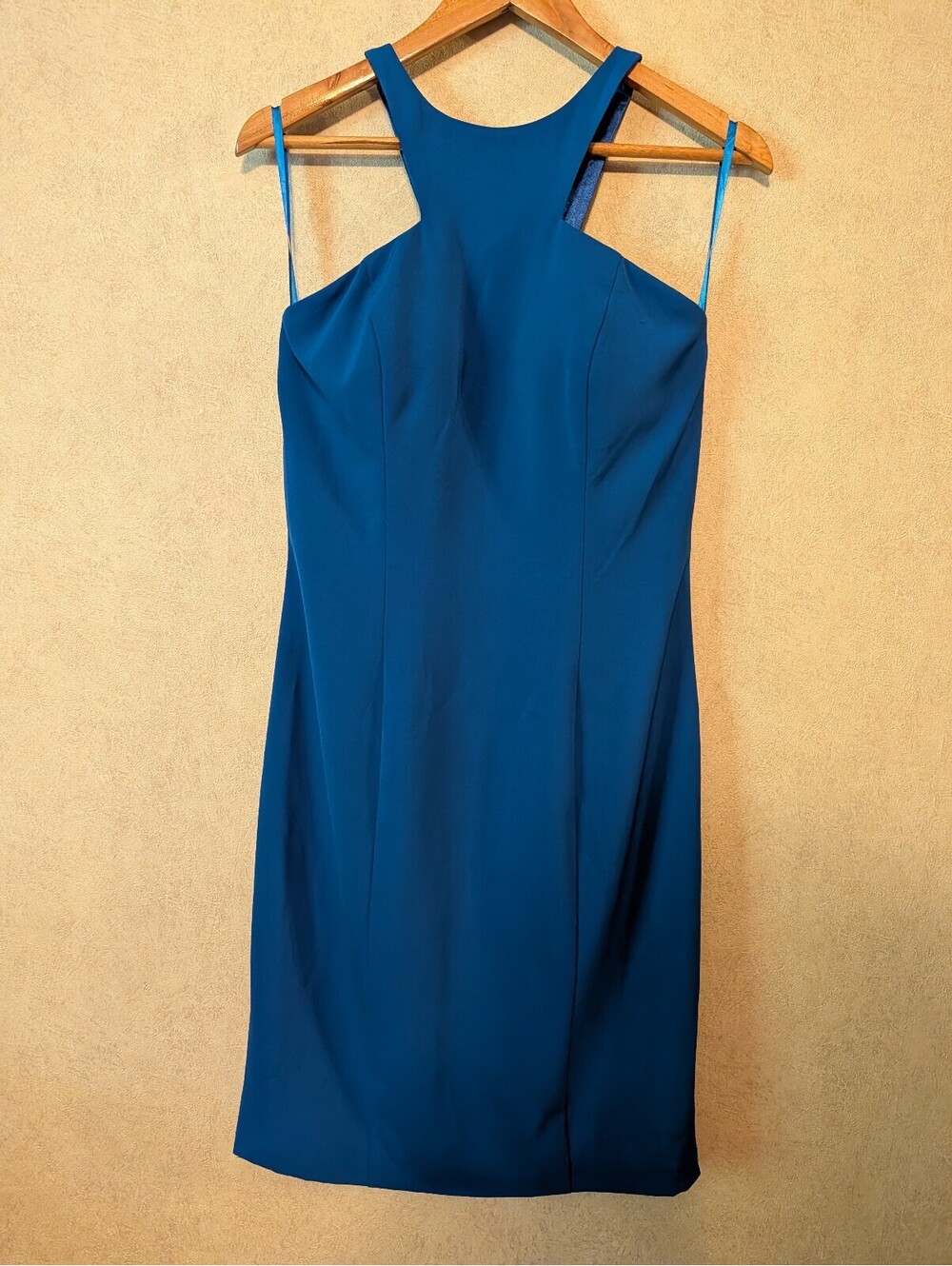 JOVANI blue high neck mini cocktail dress sz 10